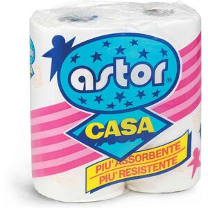 2 Rotoli Asciugatutto Astor Casa Carta Assorbente Trama Microgoffrata