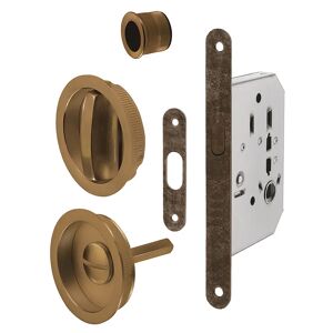 Bonaiti KIT WC  MANIGLIA E SERRATURA E50 mm PER PORTA SCORREVOLE BRONZATO