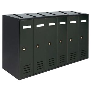 Alubox CASELLARIO 6 POSTI PER INTERNI  CUBO ACCIAIO ZINCATO GRIGIO 53x38,5x25 cm (LxHxP)