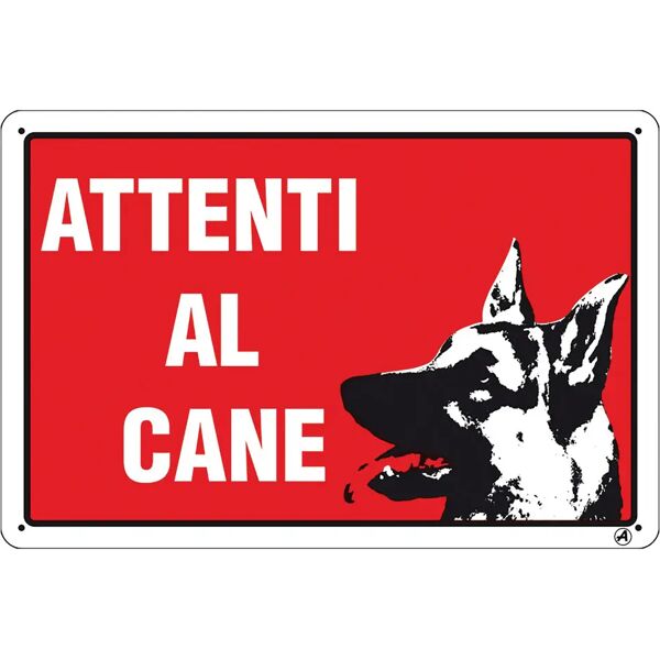 nuova algis targa attenti al cane in alluminio 18x12 cm