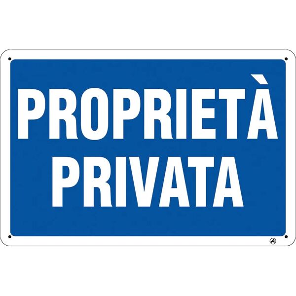 nuova algis targa proprieta' privata in alluminio 30x20 cm