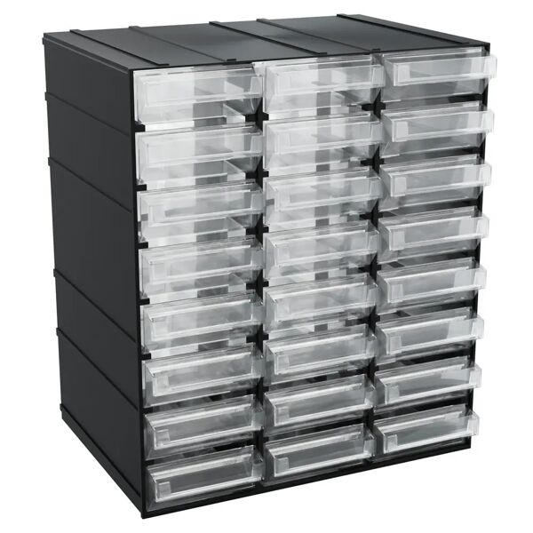 tecnomat cassettiera portaminuterie art plast 24 cassetti trasparenti 192x148x230 mm (lxpxh)