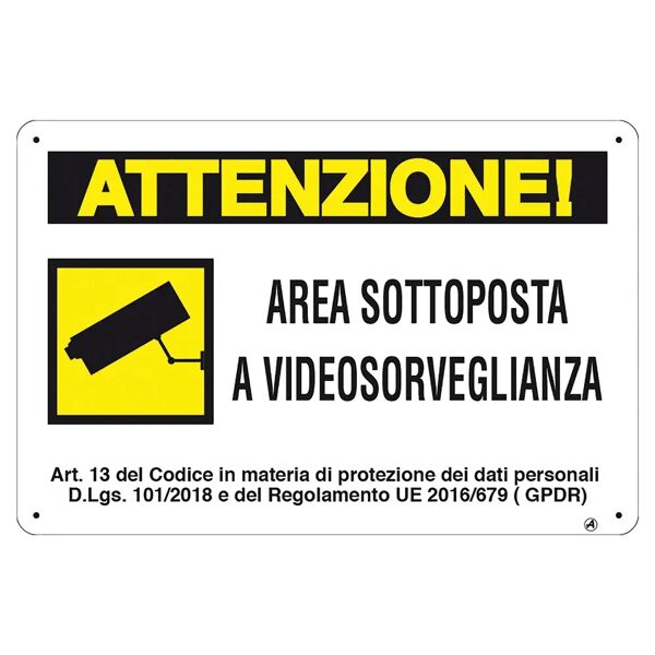 nuova algis cartello area videosorvegliata gdpr in pvc 30x20 cm