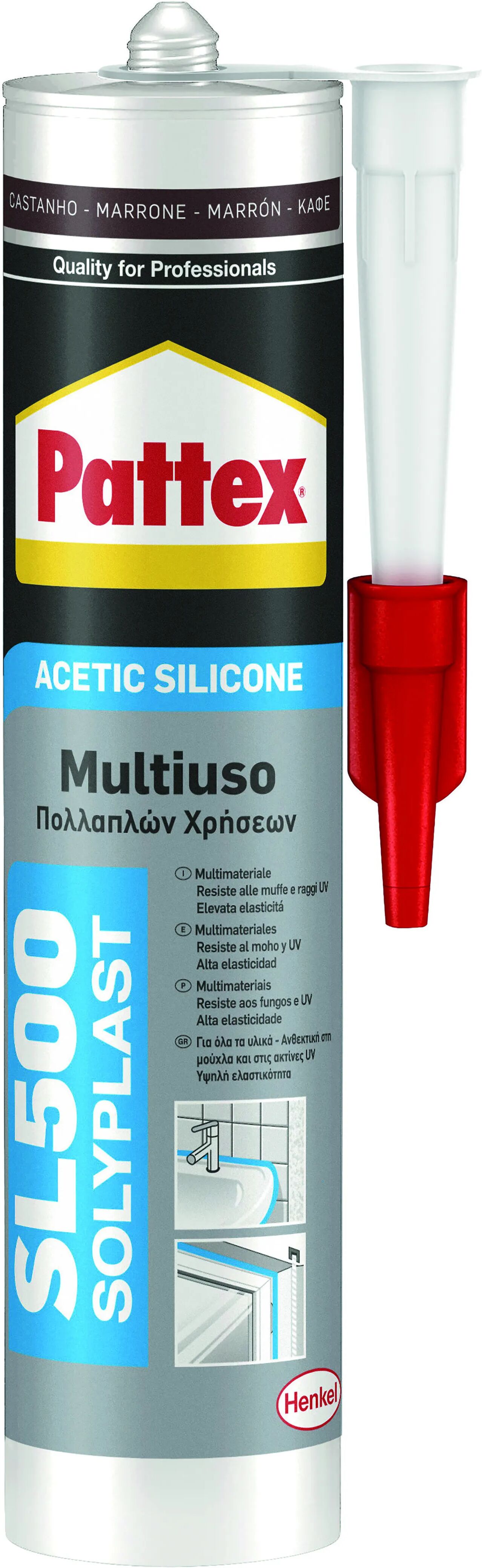 PATTEX Silicone Acetico  Universale Marrone 300 Ml Alta Qualita