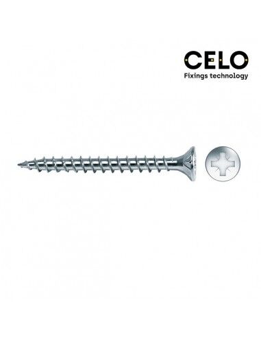 Celo Fixings Technology 200 Viti 4x20 Svasate Per Legno Pozidriv Pz2 In Acciaio Zincato Velox