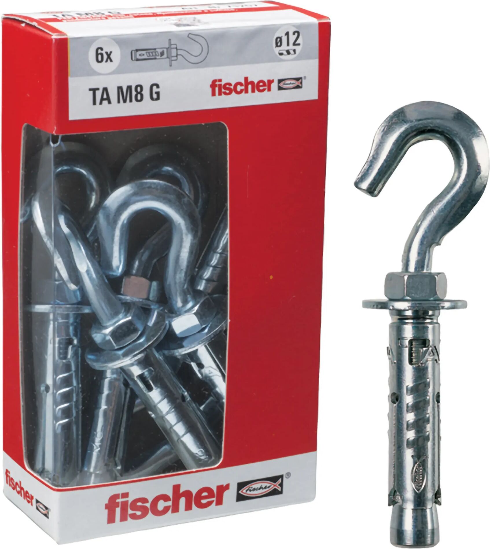 Fischer TASSELLI ACCIAIO  TAM 8 GY 12x56 mm 6 PEZZI CON GANCIO