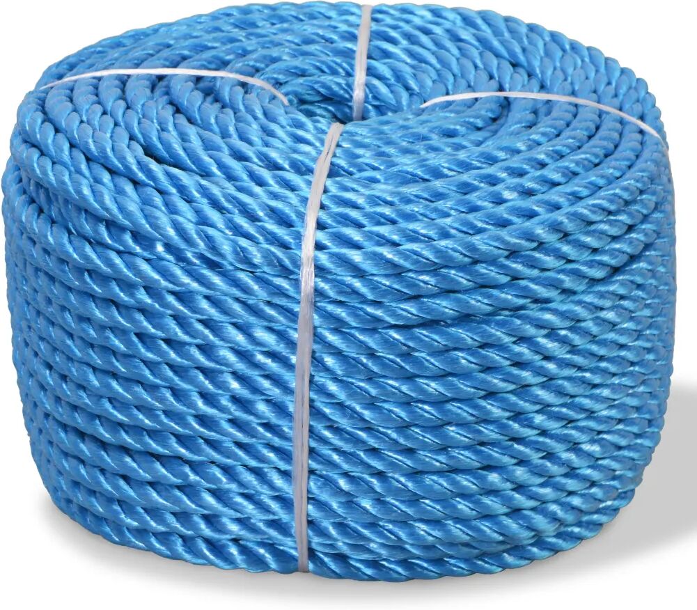 vidaXL Touw gedraaid 12 mm 250 m polypropyleen blauw