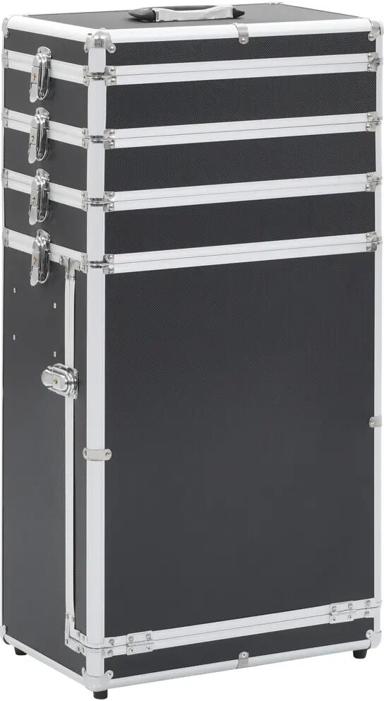 vidaXL Make-up trolley aluminium zwart