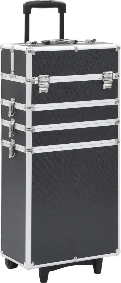 vidaXL Make-up trolley aluminium zwart