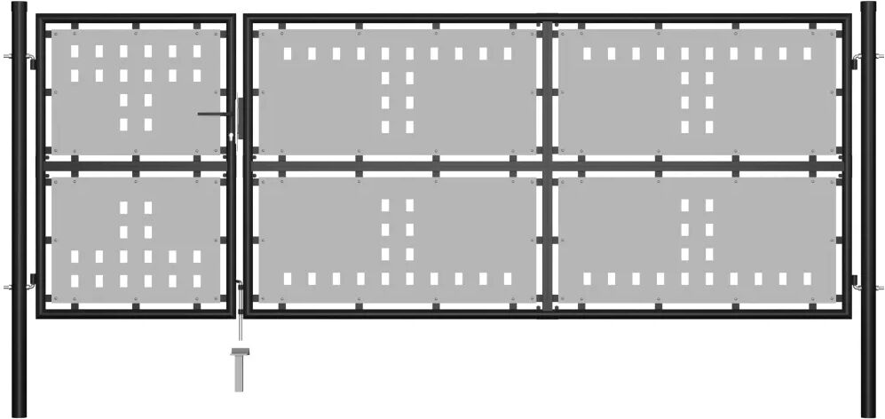 vidaXL Poort 350x125 cm staal zwart