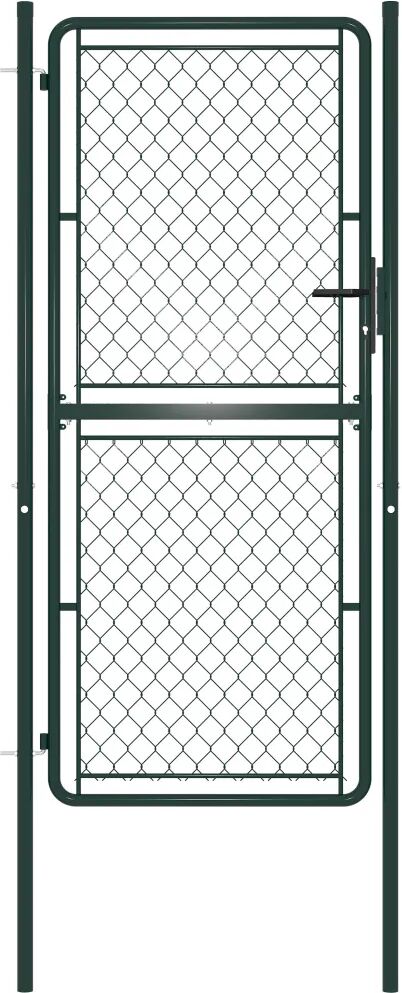 vidaXL Poort 100x200 cm staal groen