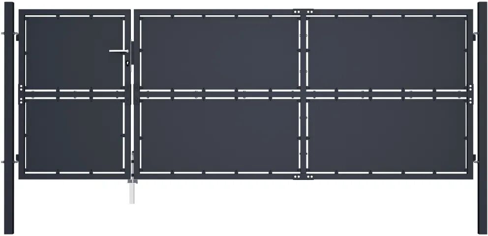 vidaXL Poort 350x125 cm staal antraciet