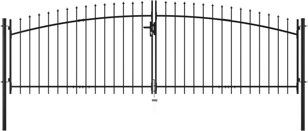 vidaXL Hekpoort dubbele deur met speren bovenkant 400x175 cm