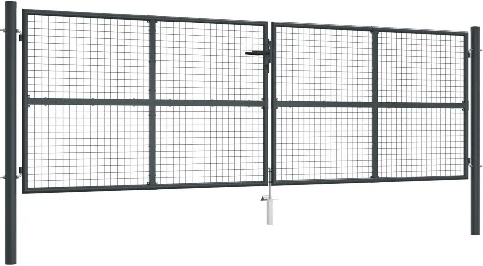 vidaXL Gaaspoort 400x175 cm gegalvaniseerd staal grijs