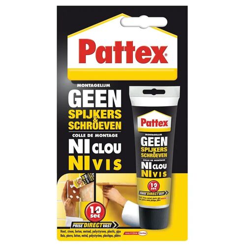 Pattex montagelijm Geen Spijkers&Schroeven, tube van 50 g, op blister 12 stuks