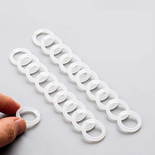 JKGHK 100 stuks plastic losbladige ringen, bindringen, boek papieren ringen voor school thuiskantoor,White,15mm