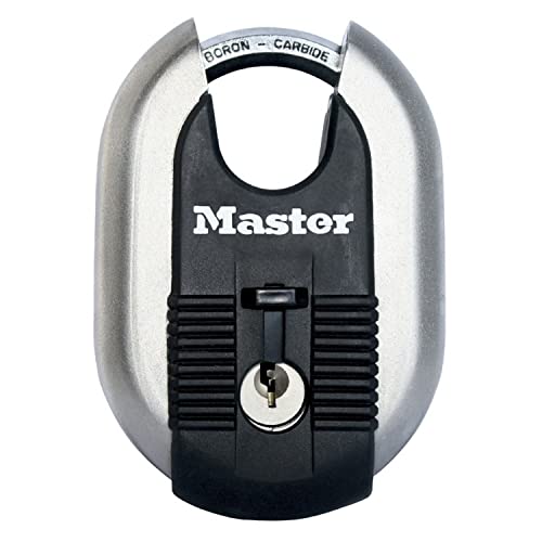 Master Lock Heavy Duty-discusslot [Sleutel] [Roestvrij staal titanium versterkt] [Buiten] M187EURD Best geschikt voor Opslagunits, Schuren, Garages, Aanhangwagens enz.