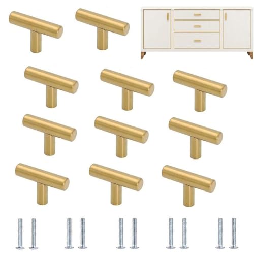 Ylinwtech 10 stuks handgrepen, meubelknoppen, T keuken deurkasten, handgrepen, enkel gat ladeknoppen, voor keuken, slaapkamer, ladekast, woondecoratie 50 x 31,5 x 10 mm