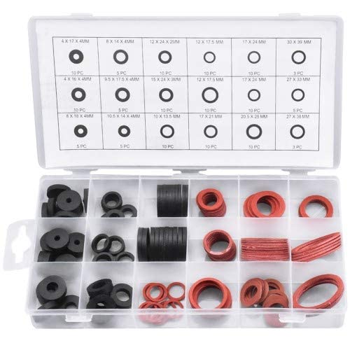 Cozlly 141 stuks afdichtring assortiment O-ringen assortiment afdichting rubberen afdichtingen sluitringen set, 18 maten afdichtringen voor kranen, slangleidingen