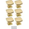 Clivea 6 stuks ladeknoppen 29 mm gouden knoppen ladeknoppen gouden ladeknoppen kastknoppen vierkante lade trekt hardware (goud 2)