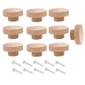 ISTOVO 10 stuks Onvoltooide Houten Ladeknoppen 50 Mm Dia Houten Meubelkasten Commode Drag