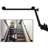 CANEEN leuning, 30-600cm Leuning Kit, Wall-Mounted Stair Zwarte Pijp Leuning met Wall Mount steunt Zwarte Ronde Hoekstijl for gehandicapte ouderen Kids (Size : 15ft/450cm)