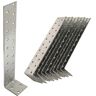 OMIdeas 10 x platte stalen ankers (200 x 40 x 40) trekanker betonplatte ankers, zilver verzinkt