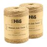 H&S Jute Twine String 600 Feet 6ply 3mm Thick Strong Natural Jute Rope Roll stronger than 3ply for Floristry Garden Gifts