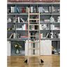 FARIH Rollende bibliotheekladder hardwarekit Verschuifbare bibliotheekladder Ronde buisrails, zwart stalen rollende bibliotheekladderhardware Thuiskantoor Bibliotheek Schuurstijl Schui