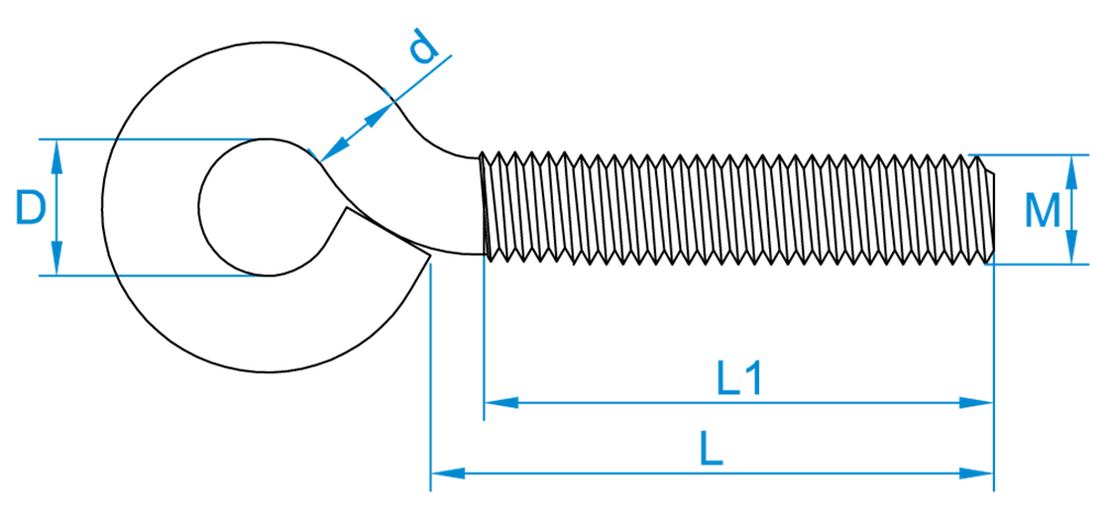 Bouwsales Gb Schroefoog met metrisch draad 25 x 8mm diameter 4.4mm EV 80015034