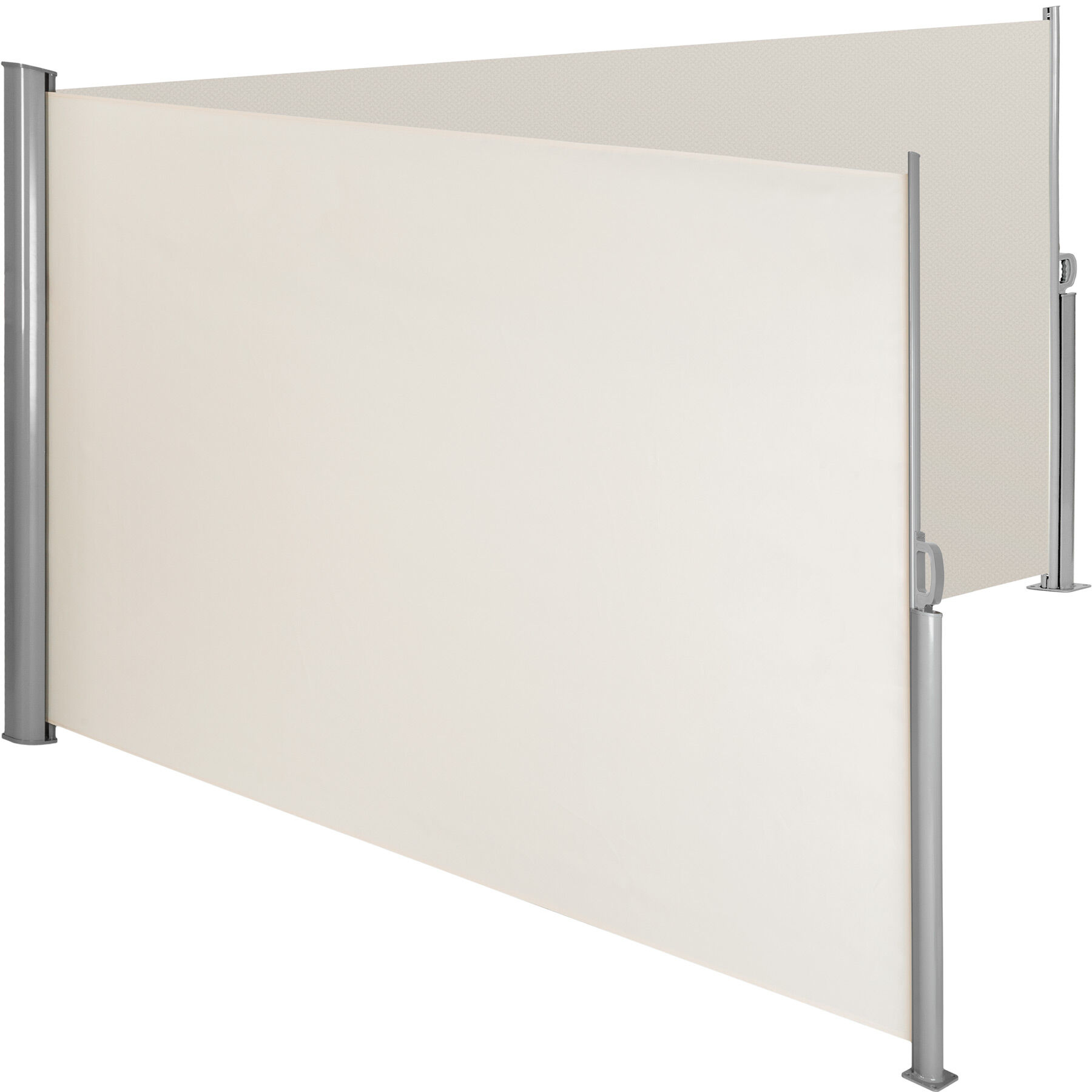 tectake Aluminium dobbel Sidemarkise - 200 x 600 cm,beige