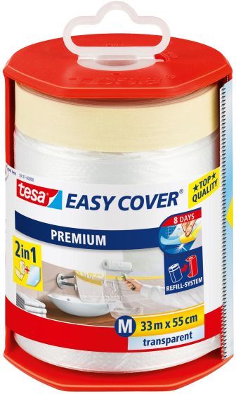 Tesa Easy Cover 4368 Trekkduk med maskeringstape 33 m x 550 mm, dispenser