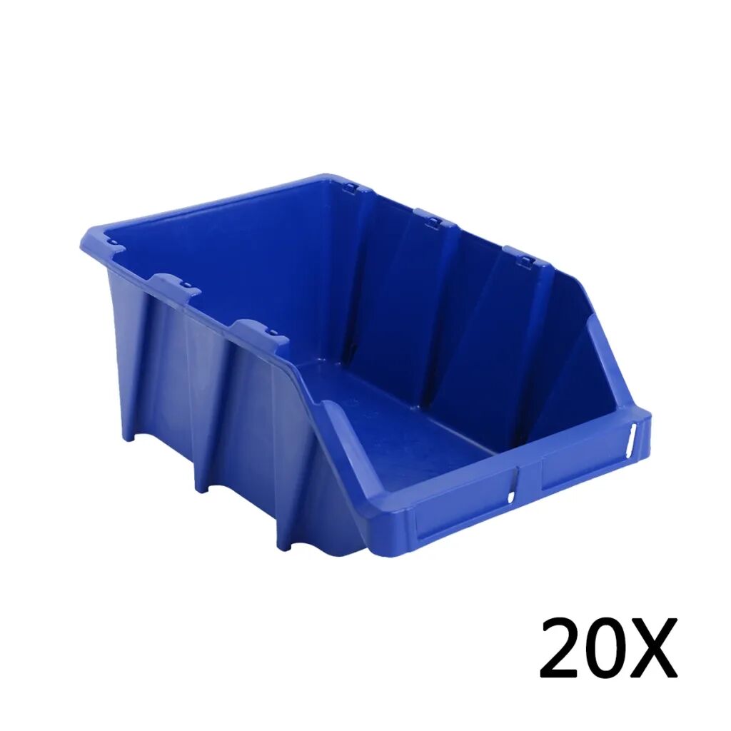 vidaXL Oppbevaringsbokser stablebare 20 stk 265x420x178 mm blå