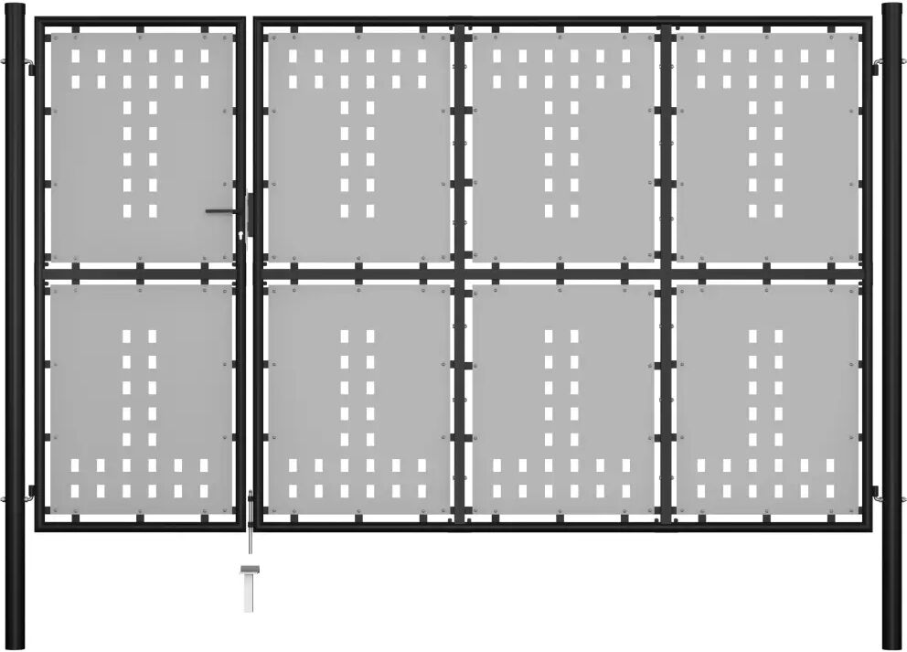 vidaXL Hageport stål 350x150 cm svart