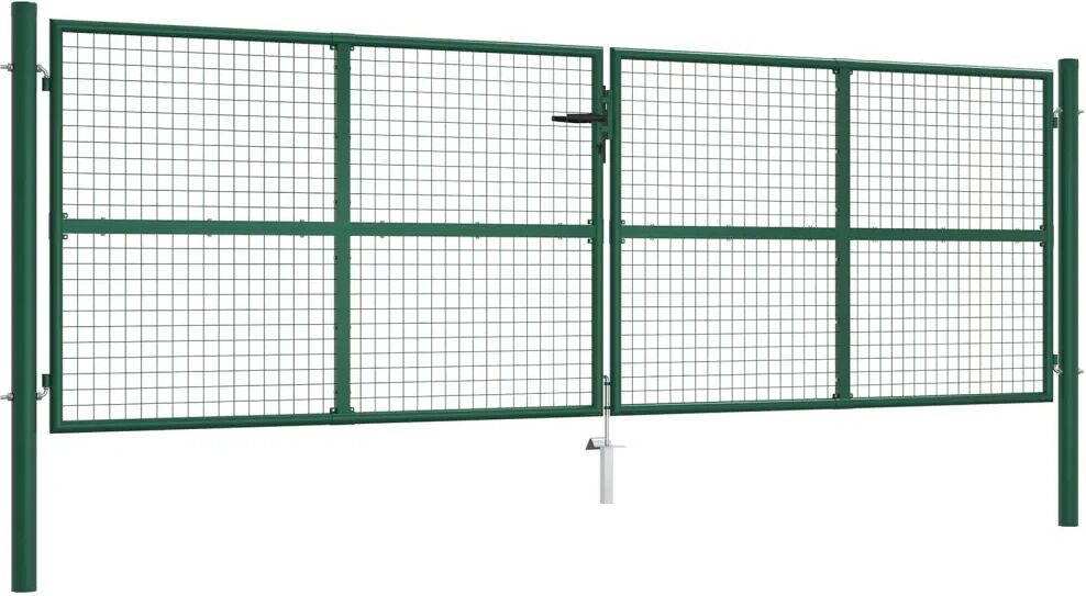 vidaXL Nettinghageport stål 400x125 cm grønn