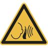 kaiserkraft Znak ostrzegawczy, ostrzeżenie przed nagle występującym głośnym dźwiękiem, opak. 10 szt., tworzywo, dł. ramienia 200 mm