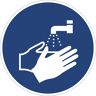 kaiserkraft Znak nakazu, nakaz mycia rąk, opak. 10 szt., folia, Ø 100 mm
