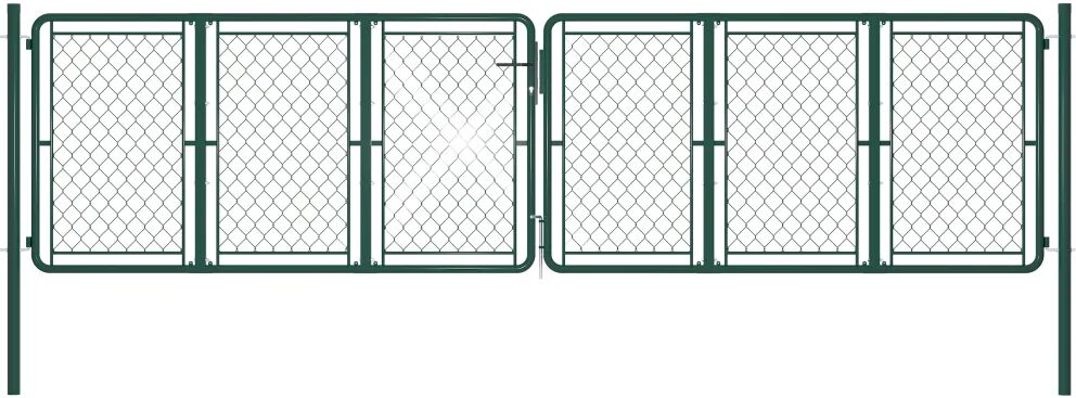 vidaXL Portão de jardim 400x125 cm aço verde