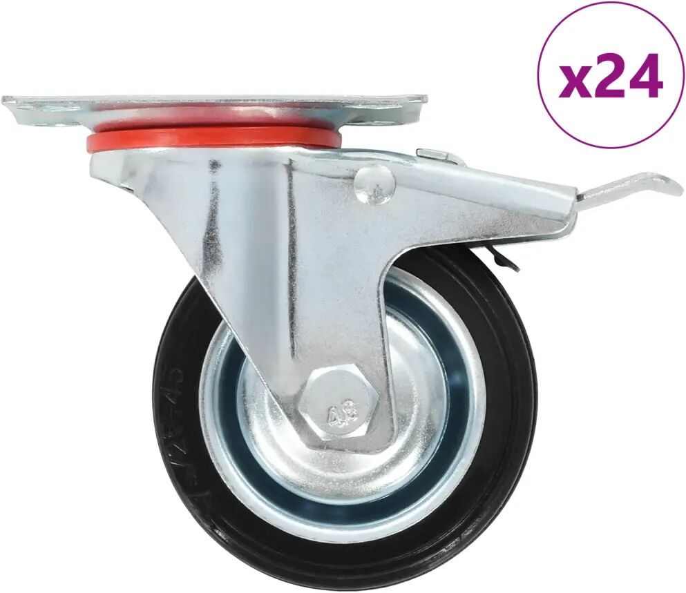 vidaXL 24 pcs rodas giratórias 75 mm