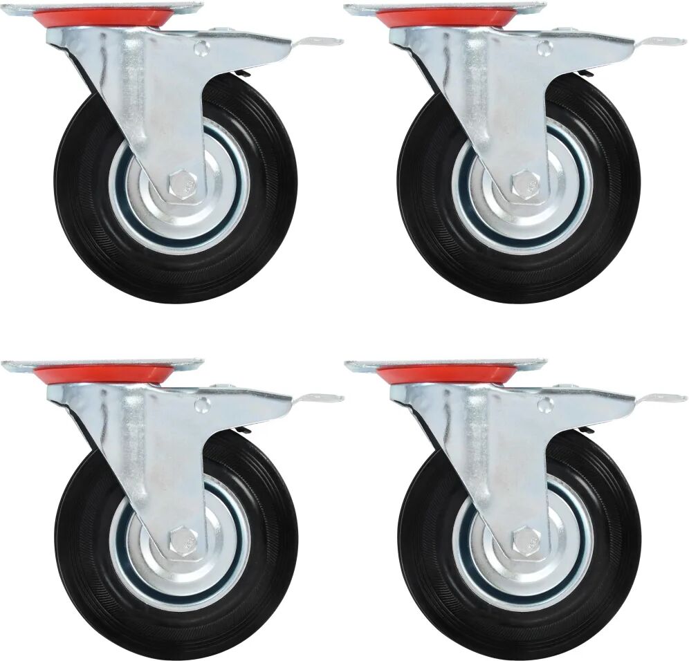 vidaXL 12 pcs rodas giratórias 125 mm