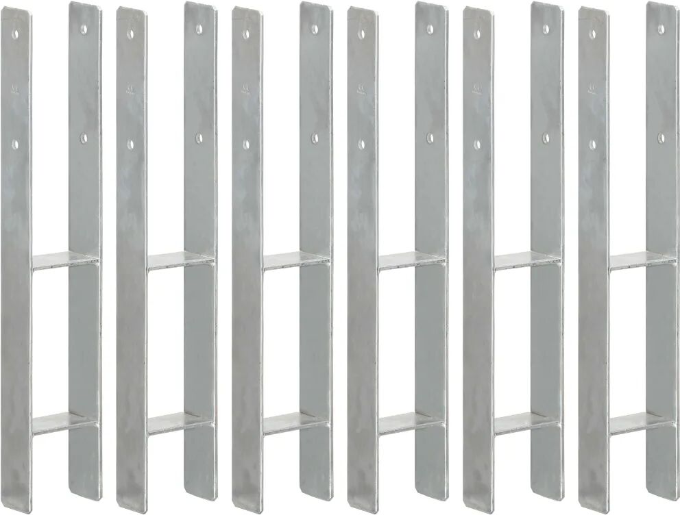 vidaXL Âncoras de vedação 6 pcs 9x6x60 cm aço galvanizado prateado