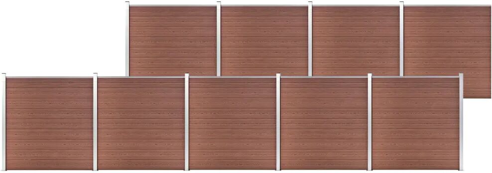 vidaXL Painel de vedação para jardim 1564x186 cm WPC castanho