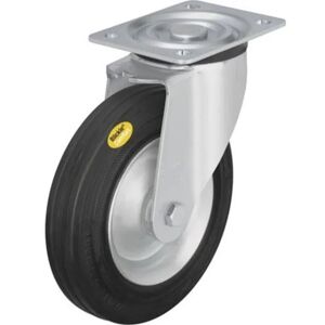 Halvelastiskt hjul, stålfälg, ØxB 140x38 mm, länkhjul, max 150 kg