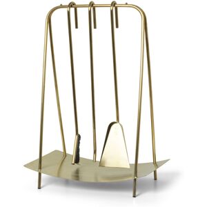 Ferm Living - Port Fireplace Tools Brass - Brass - Guld