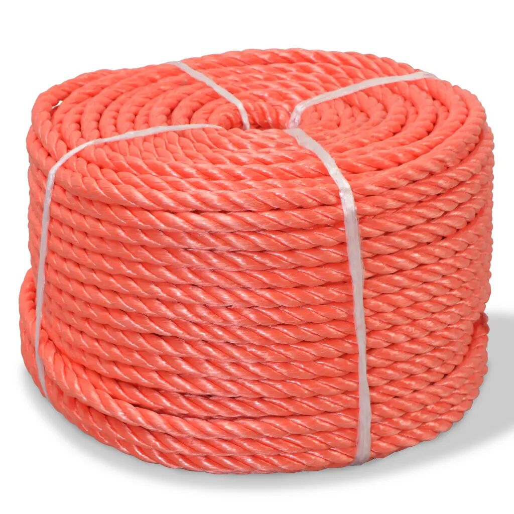 vidaXL Pletené lano polypropylénové 8 mm 500 m oranžové