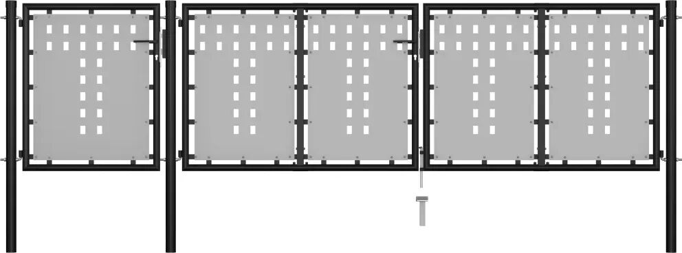 vidaXL Záhradná brána, oceľ 400x75 cm, čierna