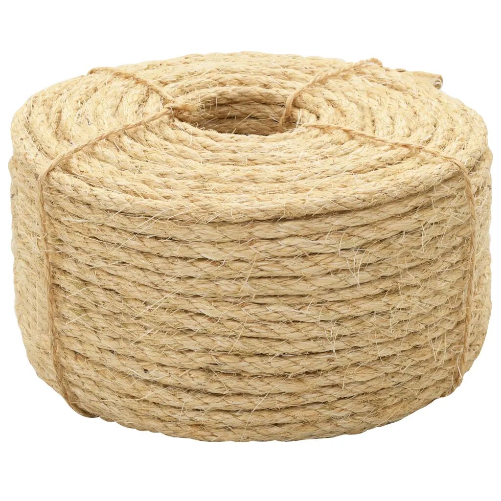 vidaXL Lano, 100% sisal 6 mm, 100 m