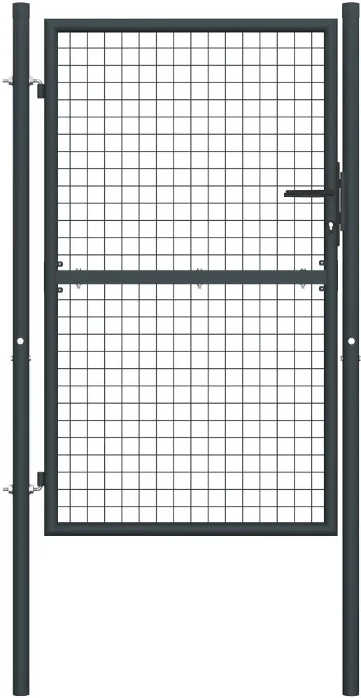 vidaXL Záhradná brána, pletivo, pozinkovaná oceľ 100x225 cm, sivá