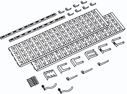 Element System Panel na náradie a boxy, súprava s 18 držiakmi na náradie