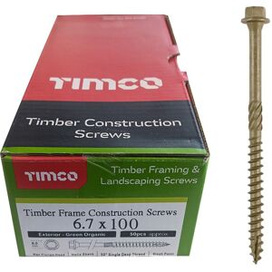 6.7 x 100 In-Dex Hex Head Green Timber Framing Screws Qty 50 - Timco